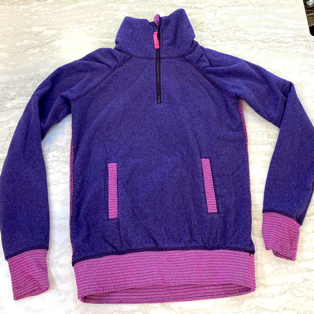 EUC Ivivva fleece pullover-Size 12-purple & pink